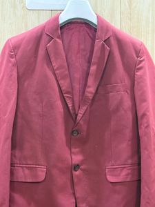 Men's Red Cotton Blazer