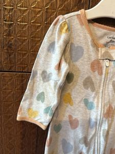 Carter's Heart Print Footed Pajamas - 9M