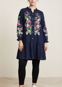 Navy Blue Embroidered tunic