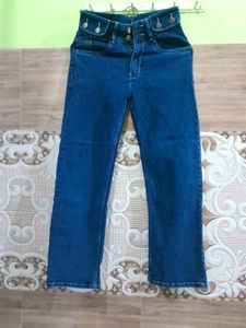 High-Waisted Blue Denim Jeans