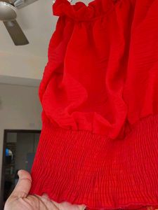 Red Off-Shoulder Top