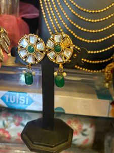 Green Beaded Kundan Choker Set