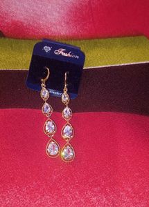 Elegant Drop Earrings with Crystals