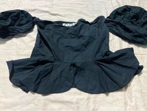 Chic Black Peplum Top