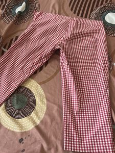 Red Gingham Cropped Pants