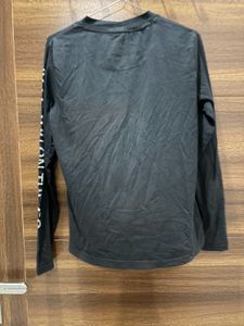 Black Long Sleeve Top with Graphic Print