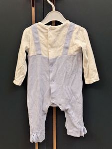 Baby Striped Overalls with Headband