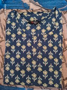 Stylish Blue Floral Print Kurta