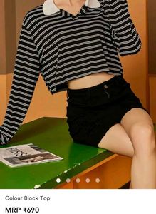 Savana Striped Cropped Polo Shirt