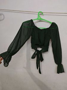Olive Green Crop Top