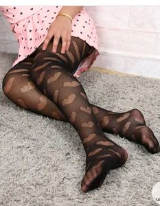 Women's Black Heart Pattern Tights