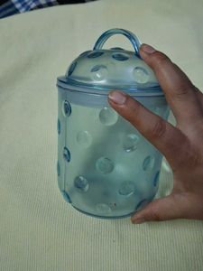 Cute Blue Polka Dot airtight Jar
