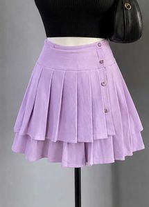 Lilac Pleated Tiered Mini Skirt
