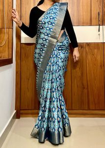 Blue Ikat Silk Saree | Price ⬇️ by 89‼️