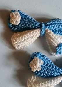 Handmade Crochet Bow Hair Clips