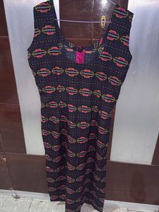 Patterned Black Kurta