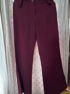 Elegant Maroon Wide-Leg Pants