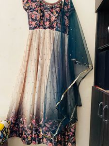 Ethnic Long Frock, Dupatta With Belt