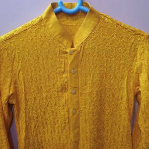 Yellow Chikankari Kurta