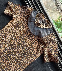 Leopard Print Top with Collar Detail