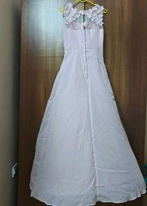 Elegant Pink Gown with Floral Detail
