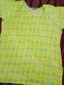 lime green short kurti