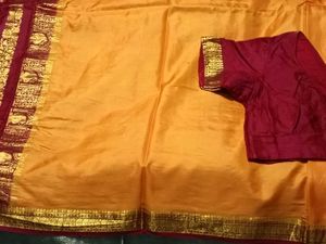GentlyUsed YellowMisoreSilkSaree-MaroonBorder+