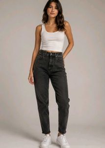 High Waisted Dark Wash Mom Jeans