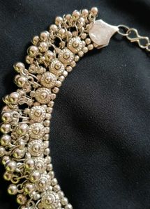 Oxidized Silver Choker Necklace