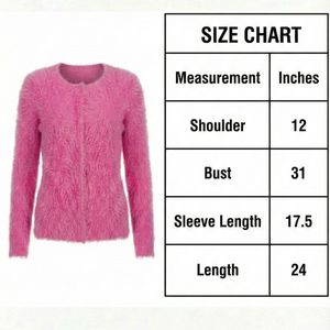 Fluffy Pink Knit Cardigan