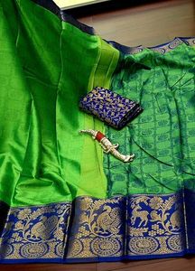 Elegant Green Banarasi Silk Saree