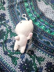 Cute White Plush Keychain