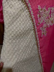Elegant Pink Kurta with Pearl Embellishments