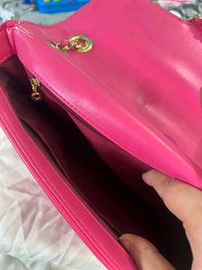 Pink Quilted Crossbody Bag
