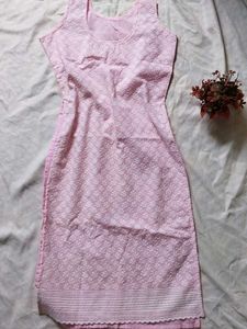 Pink Chikankari Kurta ad bottom pant