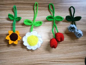 Crochet Flower Hair ties - Set of 4