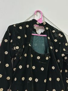 Elegant Green Velvet Kurta