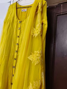 Vibrant Yellow Embroidered Kurta set