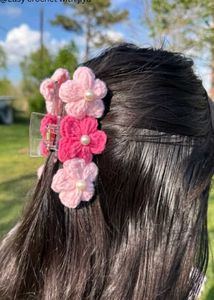 Crocheted Flower Hair Clip