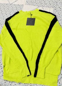 Completely new Neon Green Striped Sweater