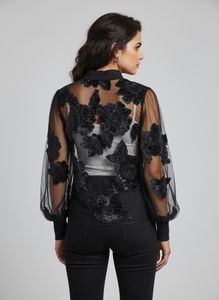 Sheer Floral Embellished Top