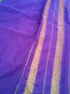 Striking Purple Striped Saree