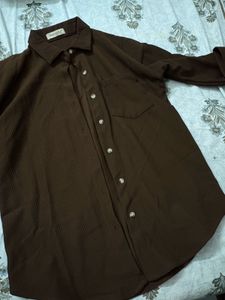 Brown & purple Corduroy Button-Up Shirt