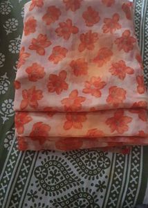 Orange floral saree for women