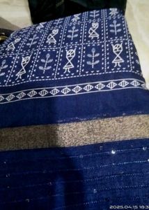 New Navy Blue saree with blouse piece