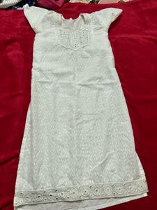 Elegant White Cotton Kurta