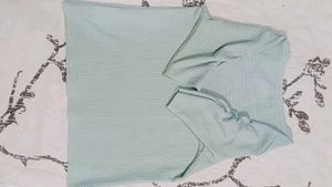 Light Blue Textured Long Sleeve Top