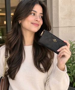 Coach Signature Zip Around Wallet