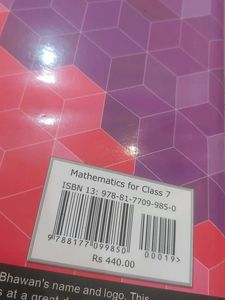 Mathematics For Class 7 Book