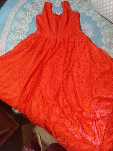 Stunning Orange Lace Gown